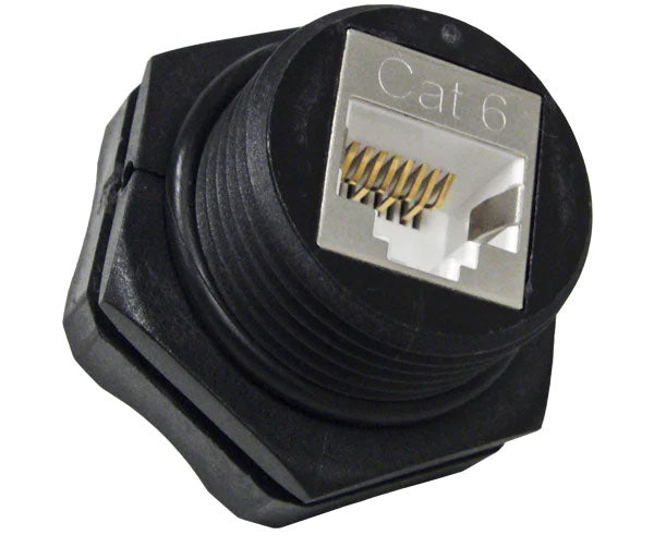 Cat6 IP67 outdoor rated shielded keystone jack.