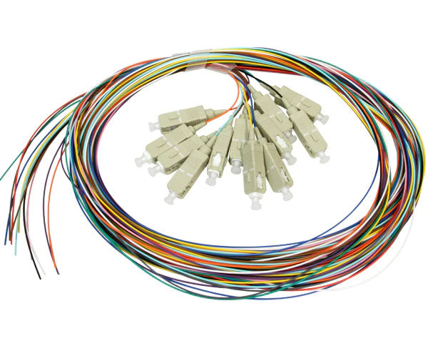 12 Strand Multimode OM3 SC fiber optic pigtail.