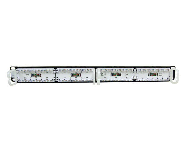 Rear view 24-port CAT6 unshielded patch panel