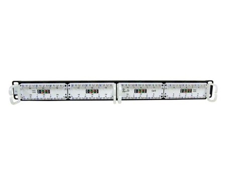 Rear view 24-port CAT6 unshielded patch panel