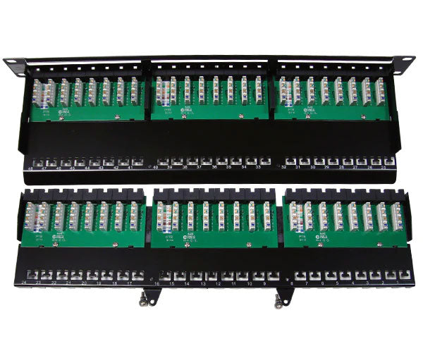 Side-by-side comparison of two 48 Port High Density CAT6 Patch Panels