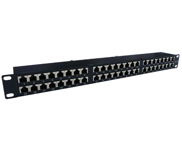 Angled view showing the connectivity options of the 48 Port 10G Patch Panel
