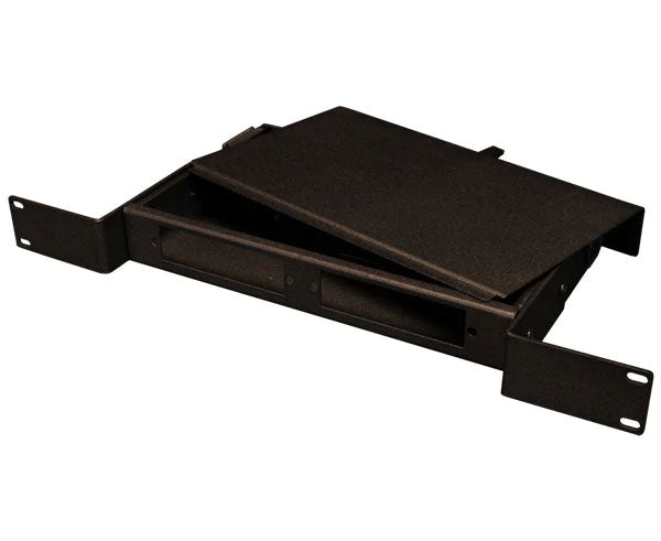 1U top-load fiber patch panel with two adapter panel capacity.