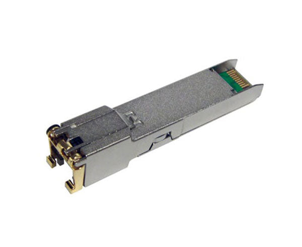 1000Base-TX UTP SFP fiber transceiver showing connector.