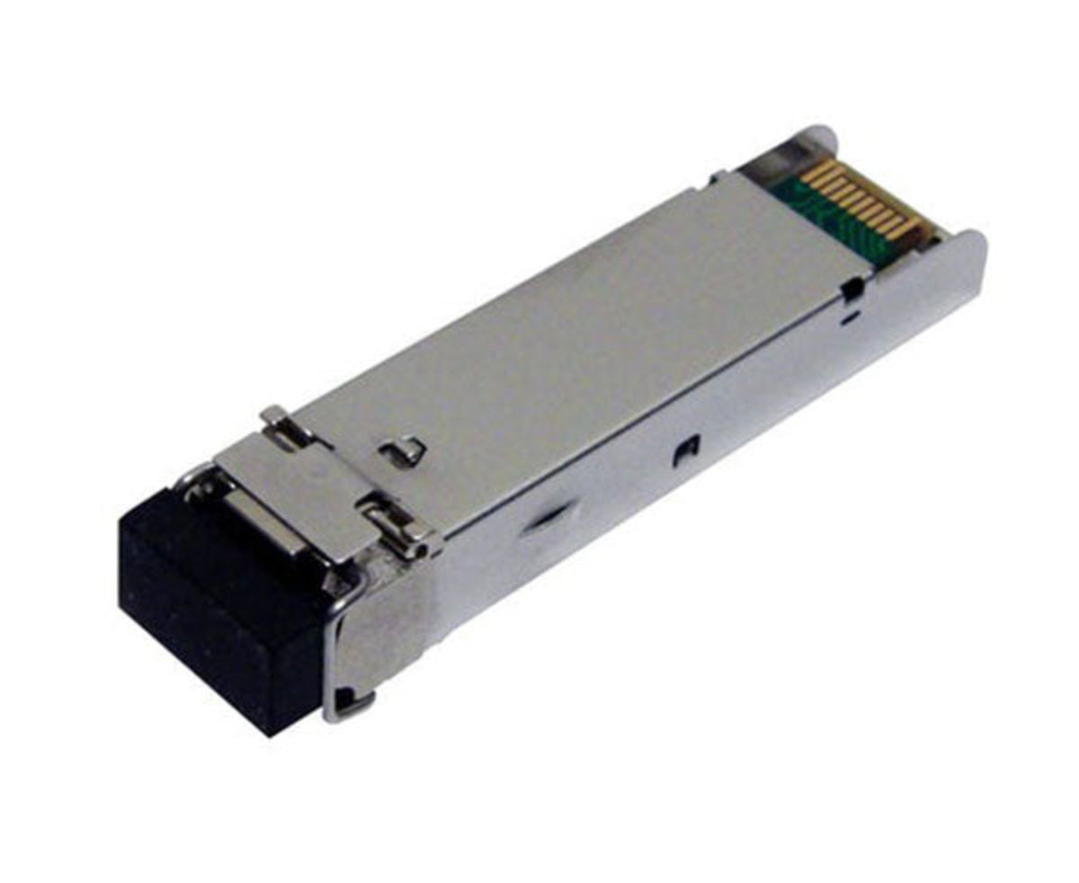 1000Base-SX multimode SFP fiber transceiver showing connector.