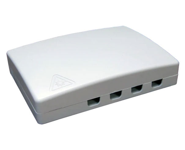 Four adapter indoor wall mount fiber surface mount box.