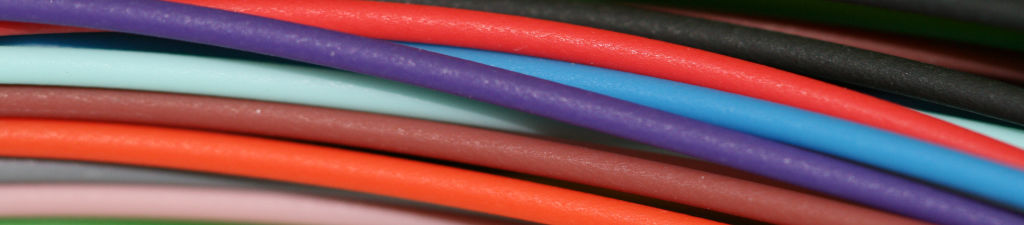 Colorful Cat5e Ethernet cable.