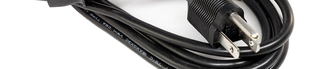 A black computer power cable.