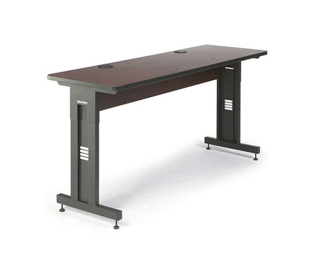 Sleek rectangular training table with African mahogany top and sturdy support legs