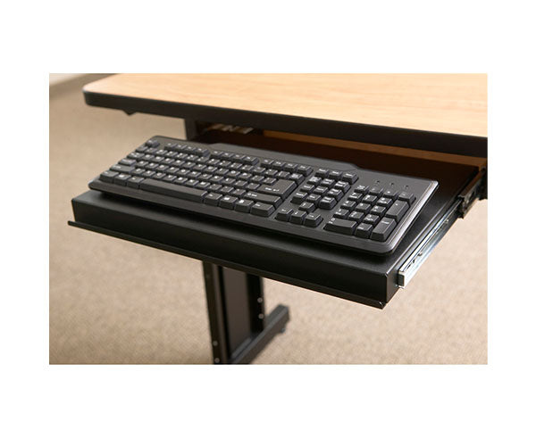 Keyboard tray accessory designed to attach to a training table