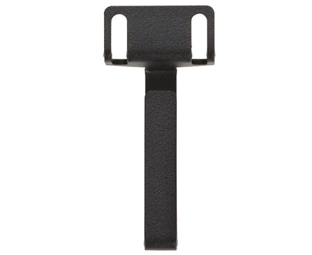 Front view of the 1U Universal Wire Minder's black metal handle against a white surface