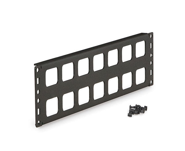 2U Cable Routing Blank with mounting clips for cable management