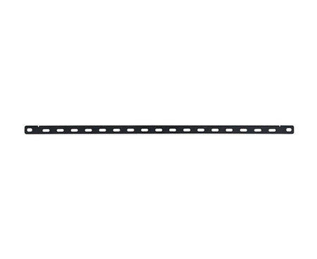 Perspective view of a flanged lacing bar with evenly spaced holes