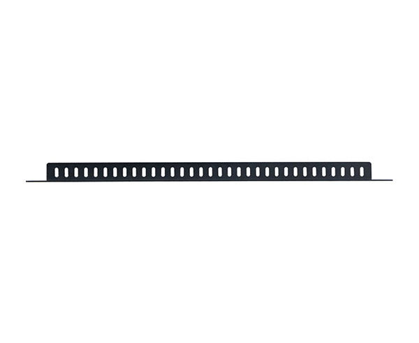 Isolated shot of a flanged lacing bar on a white background