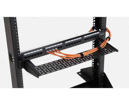 1U rack mount with cable lacing points and hardware