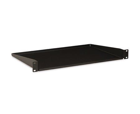 Top view of the 1U 12" Component Shelf with a metal tray