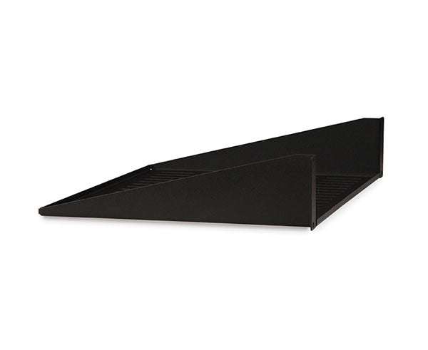 Sturdy 2U 14-inch black Eco Shelf for rack mounting