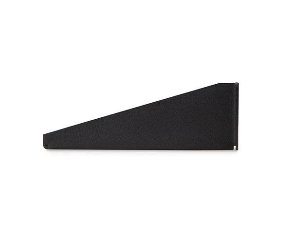 1U 5" Component Shelf in black with triangular support bracket