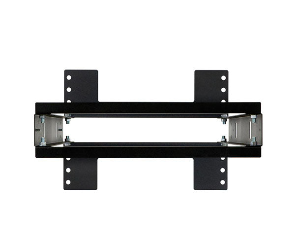 Detail of the 24U Rack's floor mounting bracket with pre-drilled holes