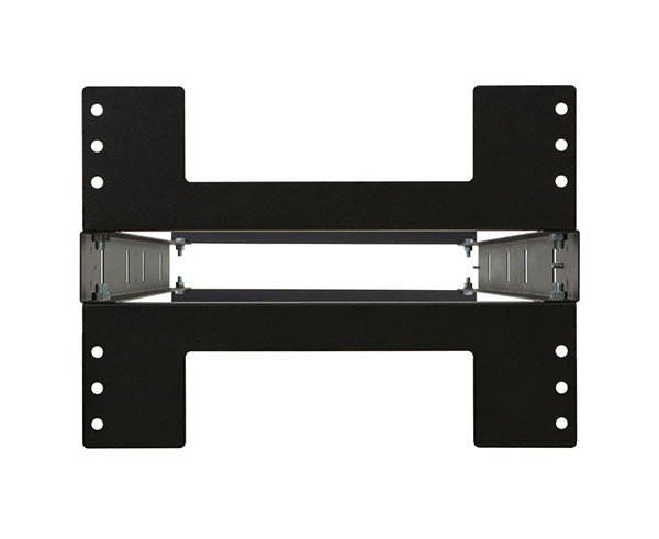 Detail of the shelf brackets included with the 45U 2-Post Relay Rack
