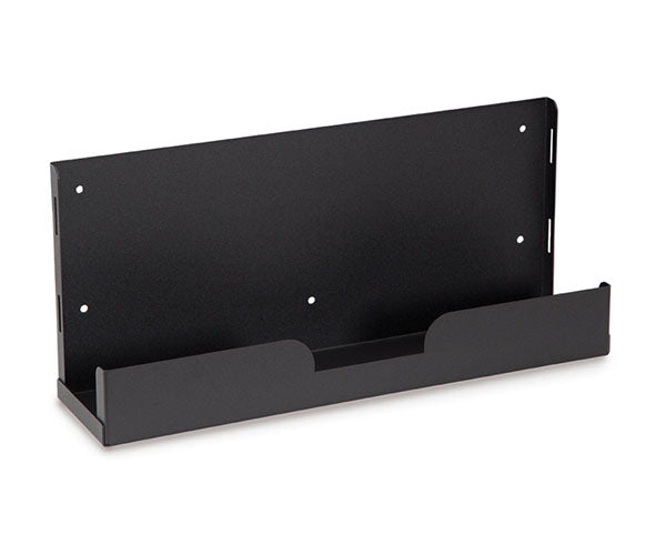 Five-hole black metal bracket for wall mounting small form factor CPUs