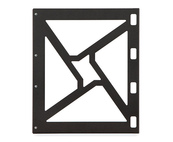 Black 12U rack frame with geometric venting pattern