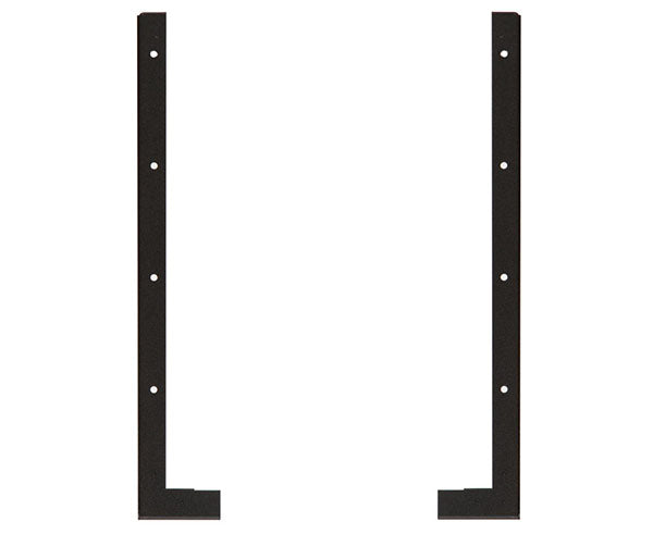 12U wall-mounted rack in black with mounting holes