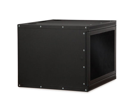 8U Security Wall Mount Cabinet featuring a transparent glass door for easy monitoring