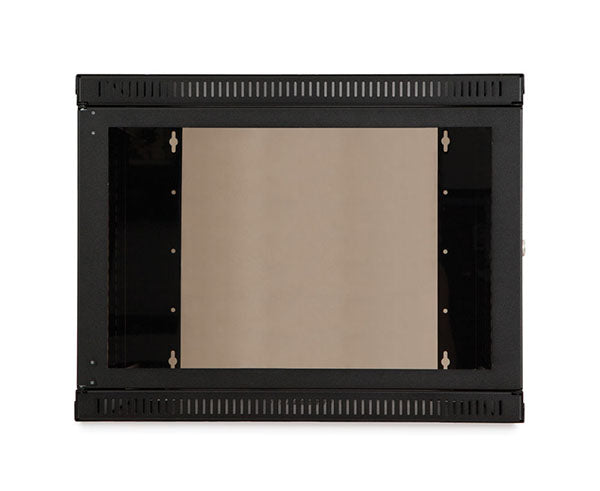 8U Security Wall Mount Cabinet with a glass window for equipment visibility