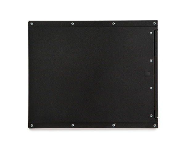 Rear view of an 8U Security Wall Mount Cabinet showcasing the mounting screw placements