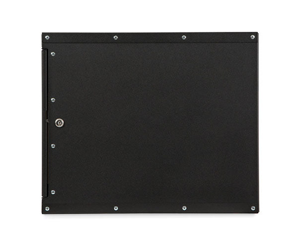 Side view of the 8U Security Wall Mount Cabinet with a square cut-out for equipment access