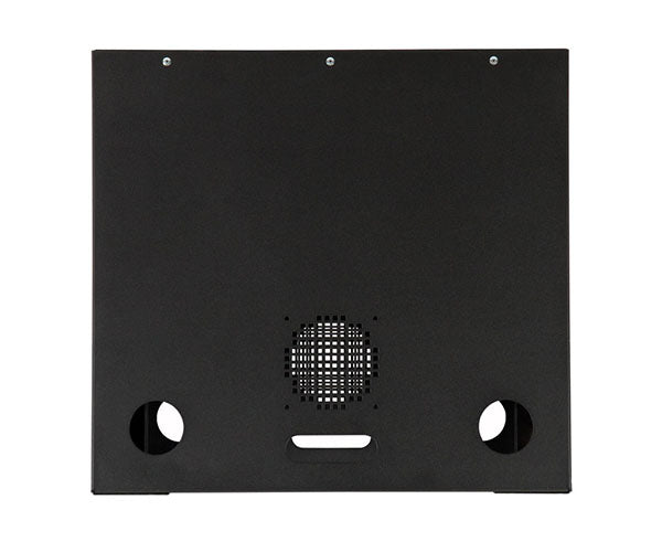 Close-up of the 8U Security Wall Mount Cabinet's cable access hole
