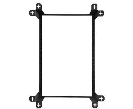 Rear view of the 16U V-Line Wall Mount Rack with mounting brackets