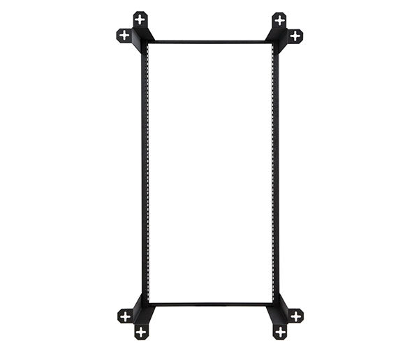 Back view of the 21U V-Line Wall Mount Rack showing the metal bars for mounting