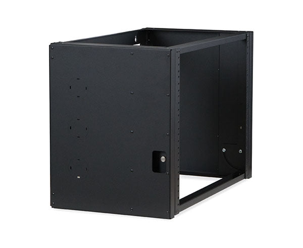 8U Pivot Frame Wall Mount Rack with the door closed showing interior