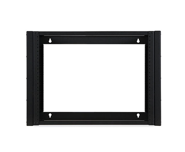 Empty 8U Pivot Frame Wall Mount Rack frame against a white background