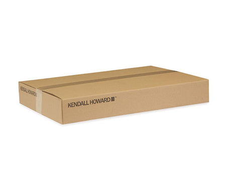 Packaging box for 8U 18" deep open frame wall rack with product labeling