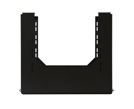 Black 18-inch deep wall-mounted rack designed for computer equipment