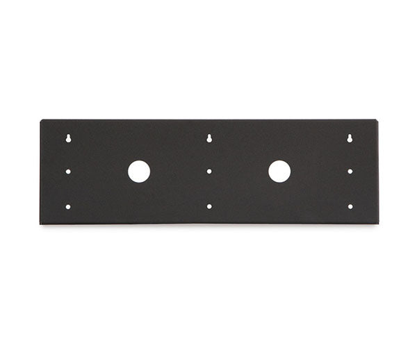 Close-up of the 3U V-Rack's mounting plate with pre-tapped holes