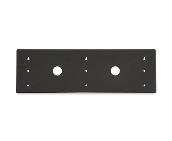 Close-up of the 4U V-Rack's mounting plate with pre-drilled holes