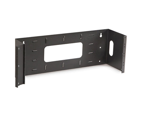 Frontal view of the 4U 10-32 tapped patch panel bracket for network equipment