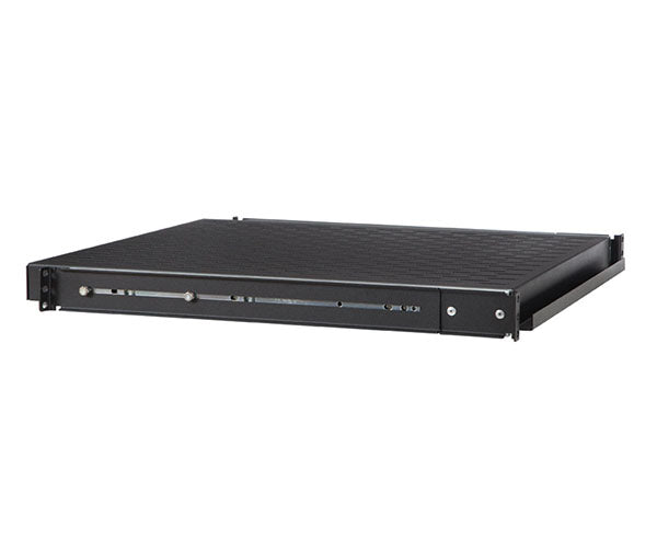 Rack-mountable 1U shelf with space for data center