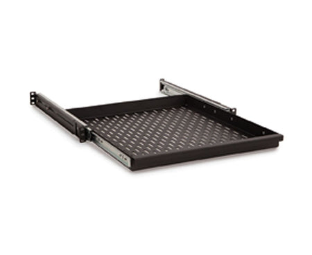 Vented 1U sliding shelf for rack mounting with a 20-inch depth