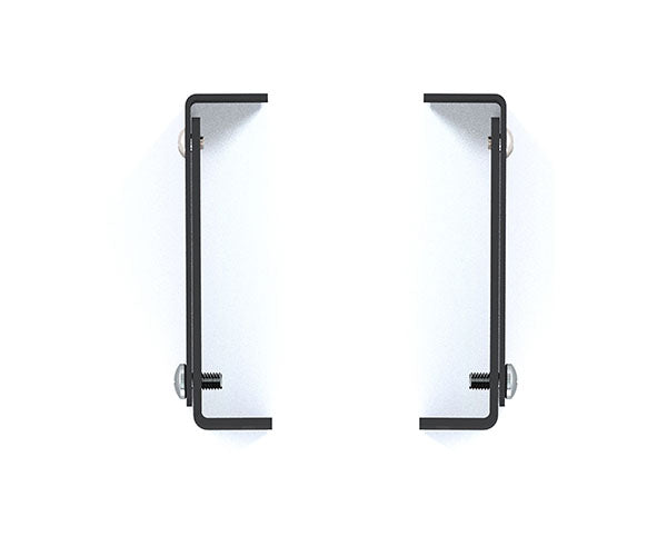 3U adjustable standoff brackets mounted on a white wall, demonstrating potential installation for 19-inch racks