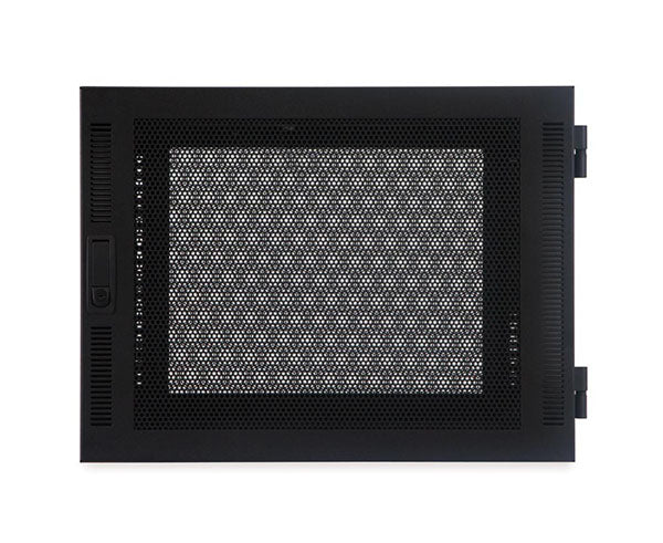 Close-up of the mesh front panel on the 8U Compact Series SOHO server enclosure