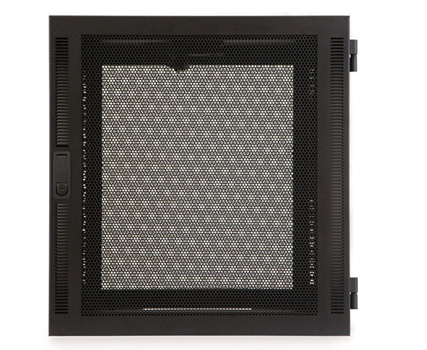 Close-up of the mesh ventilation on a 12U Compact Series SOHO server enclosure front door