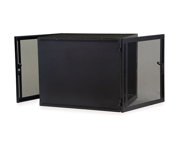 A 12U Compact Series SOHO server enclosure featuring mesh doors for airflow