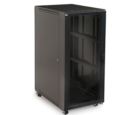 27U LINIER server cabinet with both glass and vented doors