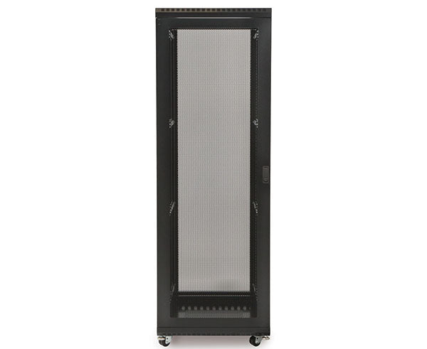 37U LINIER server cabinet with glass door showing interior