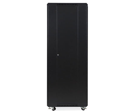 Side view of the 37U LINIER server cabinet on wheels